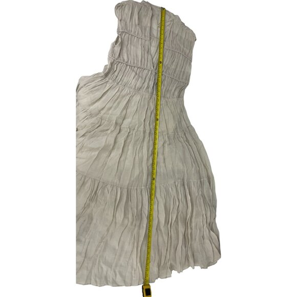 Massimo Dutti Womens Maxi Dress M Medium Beige Loose Cut Pleated 6623/623 NWT - Picture 10 of 11